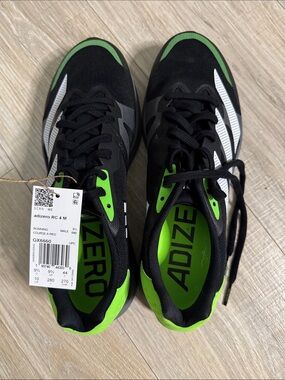 adidas adizero RC 4 Running Shoes - Black & Neon Green